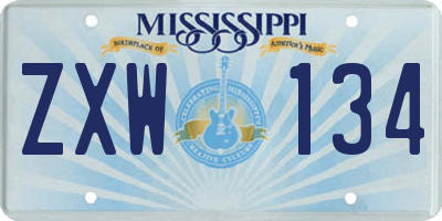 MS license plate ZXW134