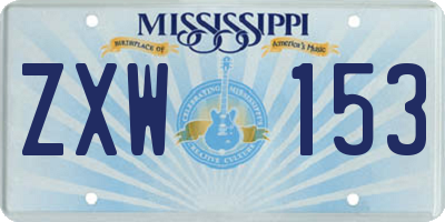 MS license plate ZXW153
