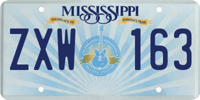 MS license plate ZXW163