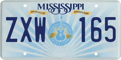 MS license plate ZXW165