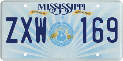 MS license plate ZXW169