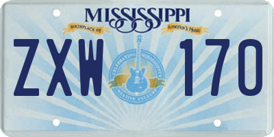 MS license plate ZXW170