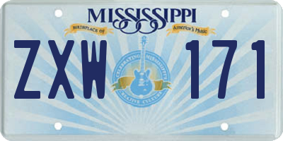 MS license plate ZXW171