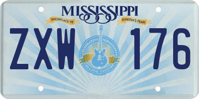 MS license plate ZXW176