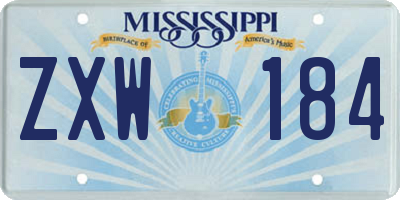 MS license plate ZXW184