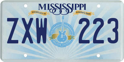MS license plate ZXW223