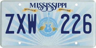 MS license plate ZXW226