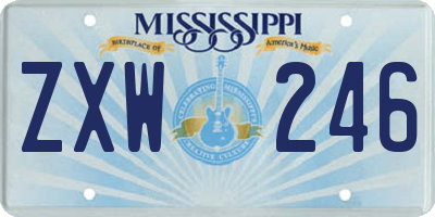 MS license plate ZXW246