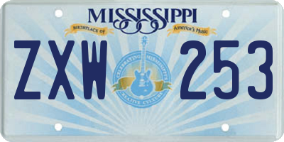 MS license plate ZXW253