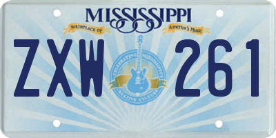 MS license plate ZXW261