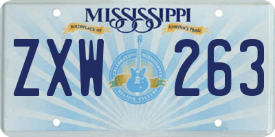 MS license plate ZXW263