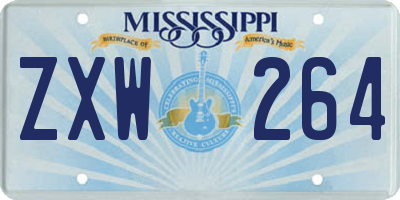 MS license plate ZXW264