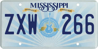 MS license plate ZXW266