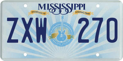 MS license plate ZXW270