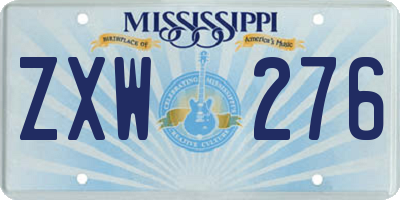 MS license plate ZXW276