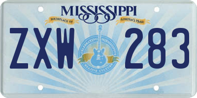 MS license plate ZXW283