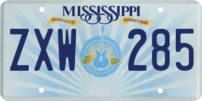 MS license plate ZXW285