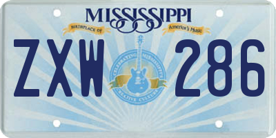 MS license plate ZXW286
