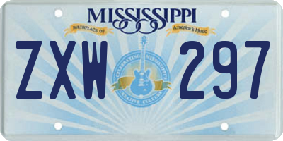 MS license plate ZXW297