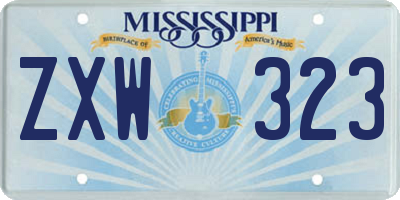 MS license plate ZXW323