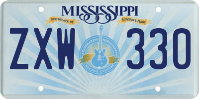 MS license plate ZXW330