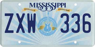 MS license plate ZXW336
