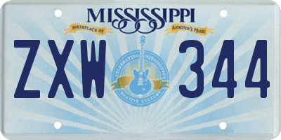 MS license plate ZXW344