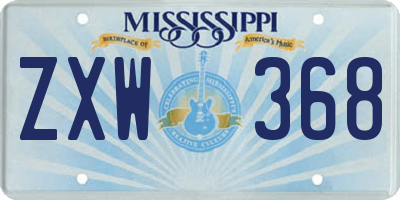 MS license plate ZXW368