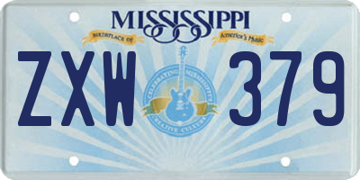 MS license plate ZXW379