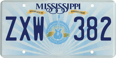 MS license plate ZXW382