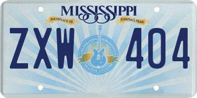 MS license plate ZXW404
