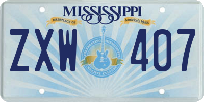 MS license plate ZXW407