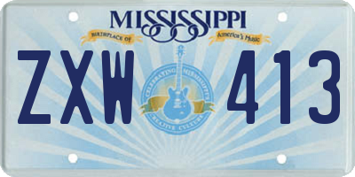 MS license plate ZXW413