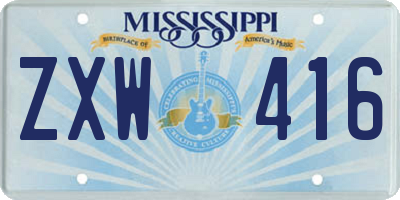 MS license plate ZXW416