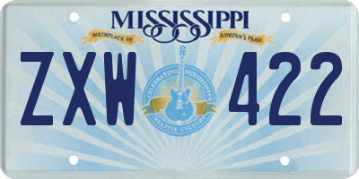 MS license plate ZXW422