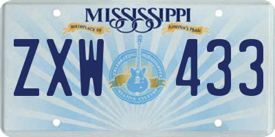 MS license plate ZXW433