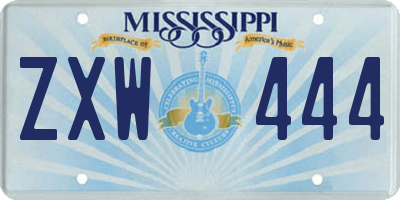 MS license plate ZXW444