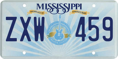 MS license plate ZXW459