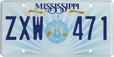 MS license plate ZXW471