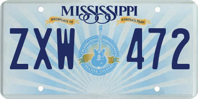 MS license plate ZXW472