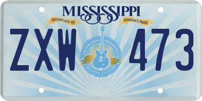 MS license plate ZXW473