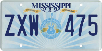 MS license plate ZXW475