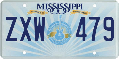 MS license plate ZXW479