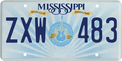 MS license plate ZXW483