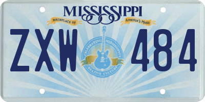 MS license plate ZXW484