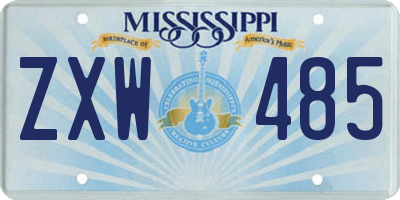 MS license plate ZXW485