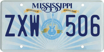 MS license plate ZXW506