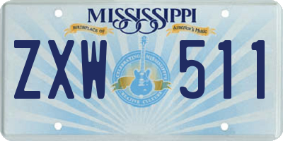 MS license plate ZXW511