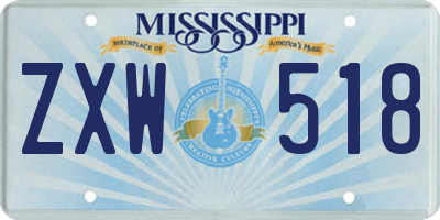 MS license plate ZXW518