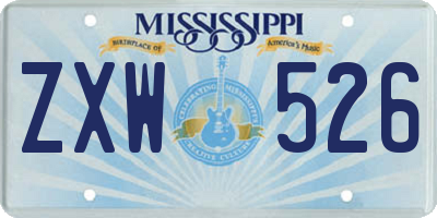 MS license plate ZXW526